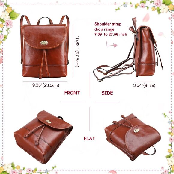 ❤️ Leather Convertible Backpack Purse for Women Small Shoulder Bag Ladies - Picture 6 of 7